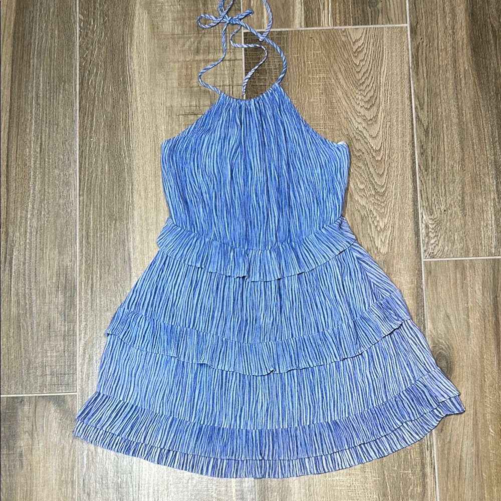 Lulu's Downright Darling Light Blue Ruffled Halter Mini Dress - XS - Picture 10 of 12